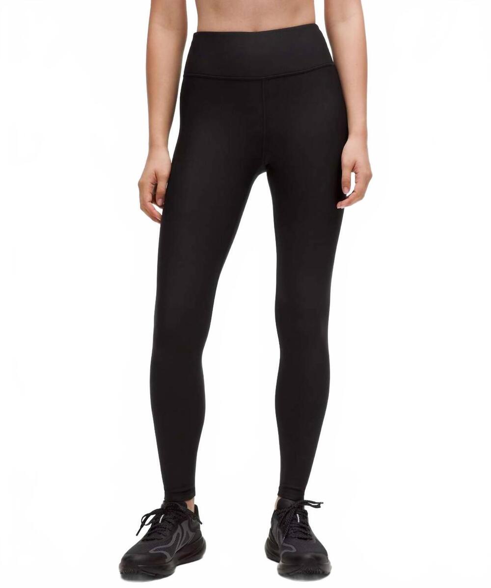 NEW LULULEMON fleece high-rise running tight pants in black